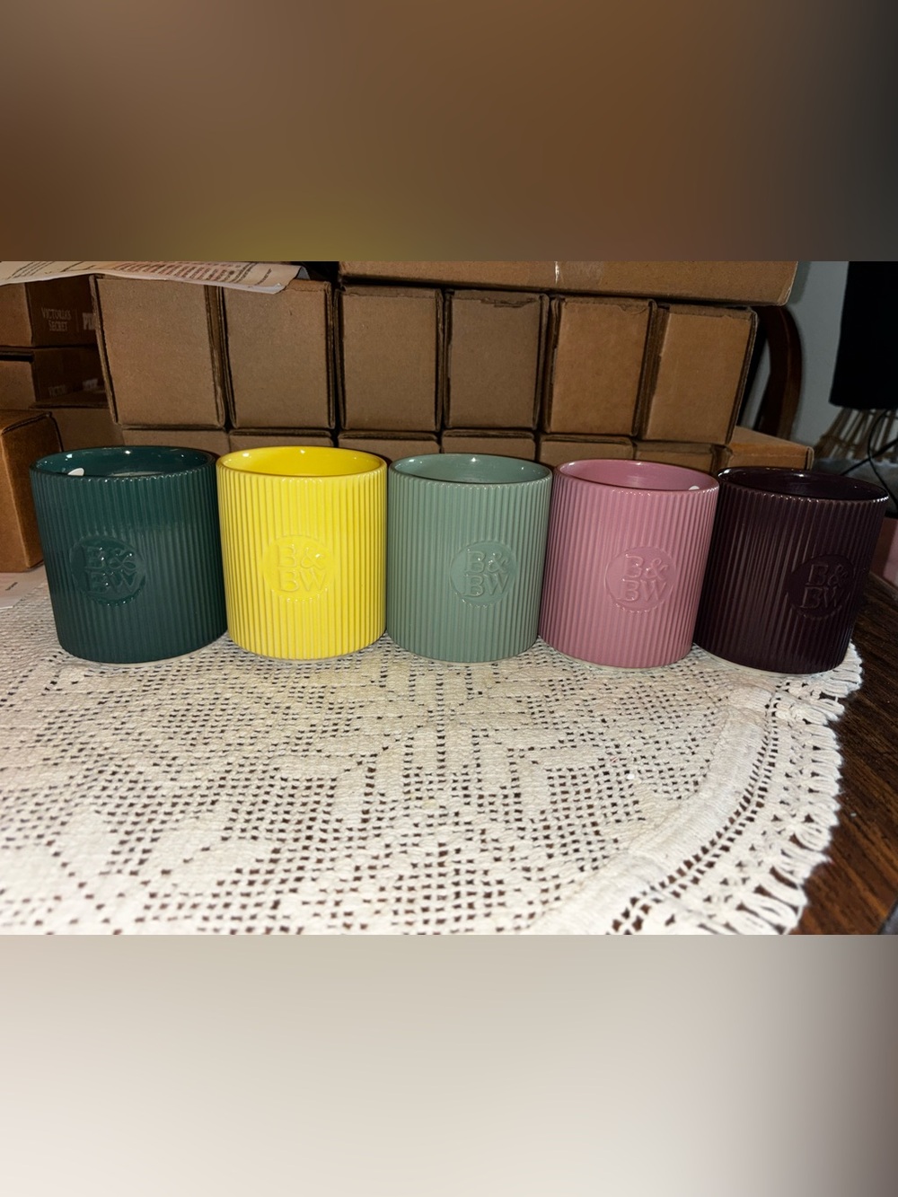 (2026) Bundle of 5 Bath and Body Works ceramic single wick candles